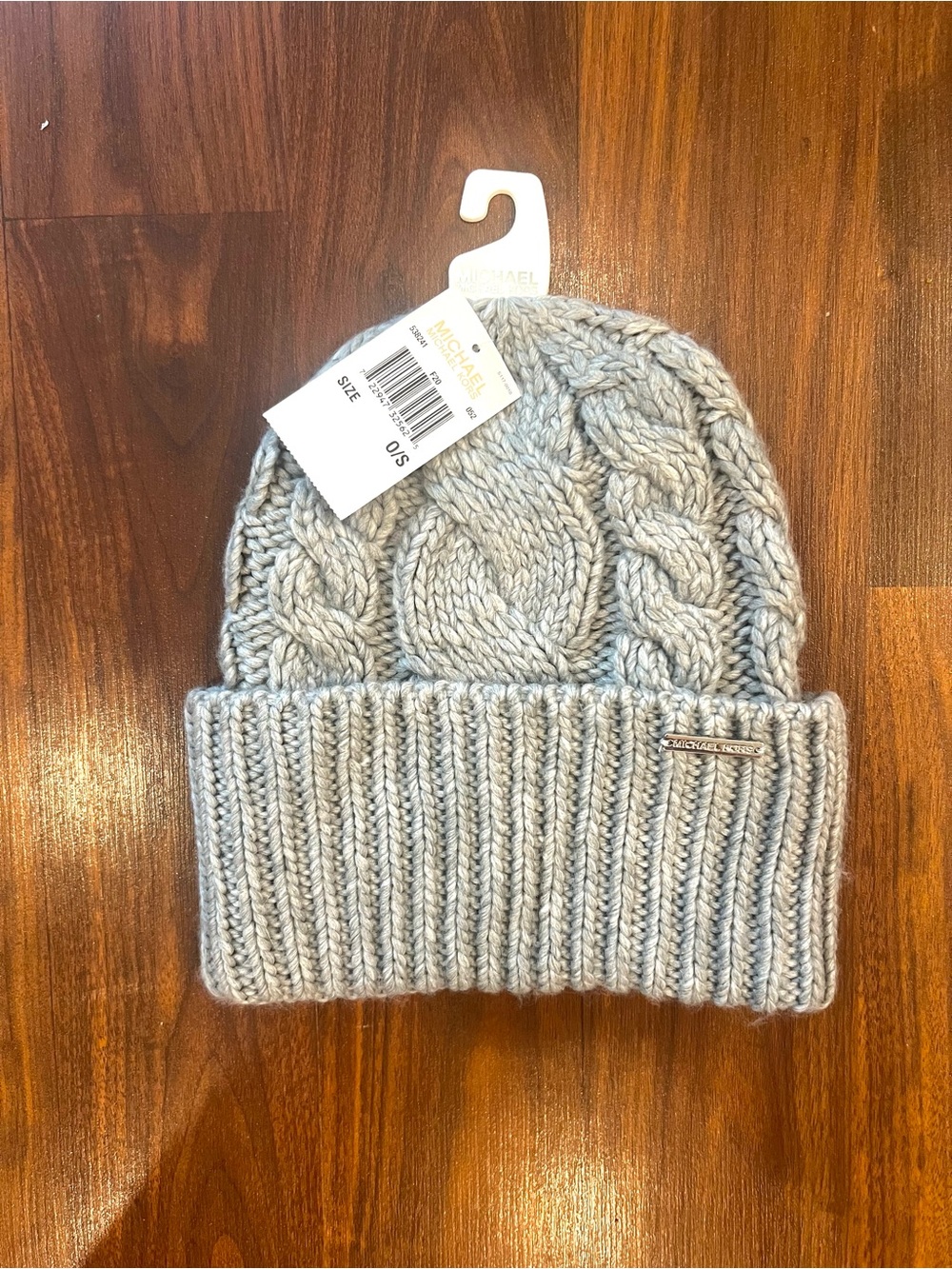 Michael Kors Gray Cable Knit Cuffed Beanie